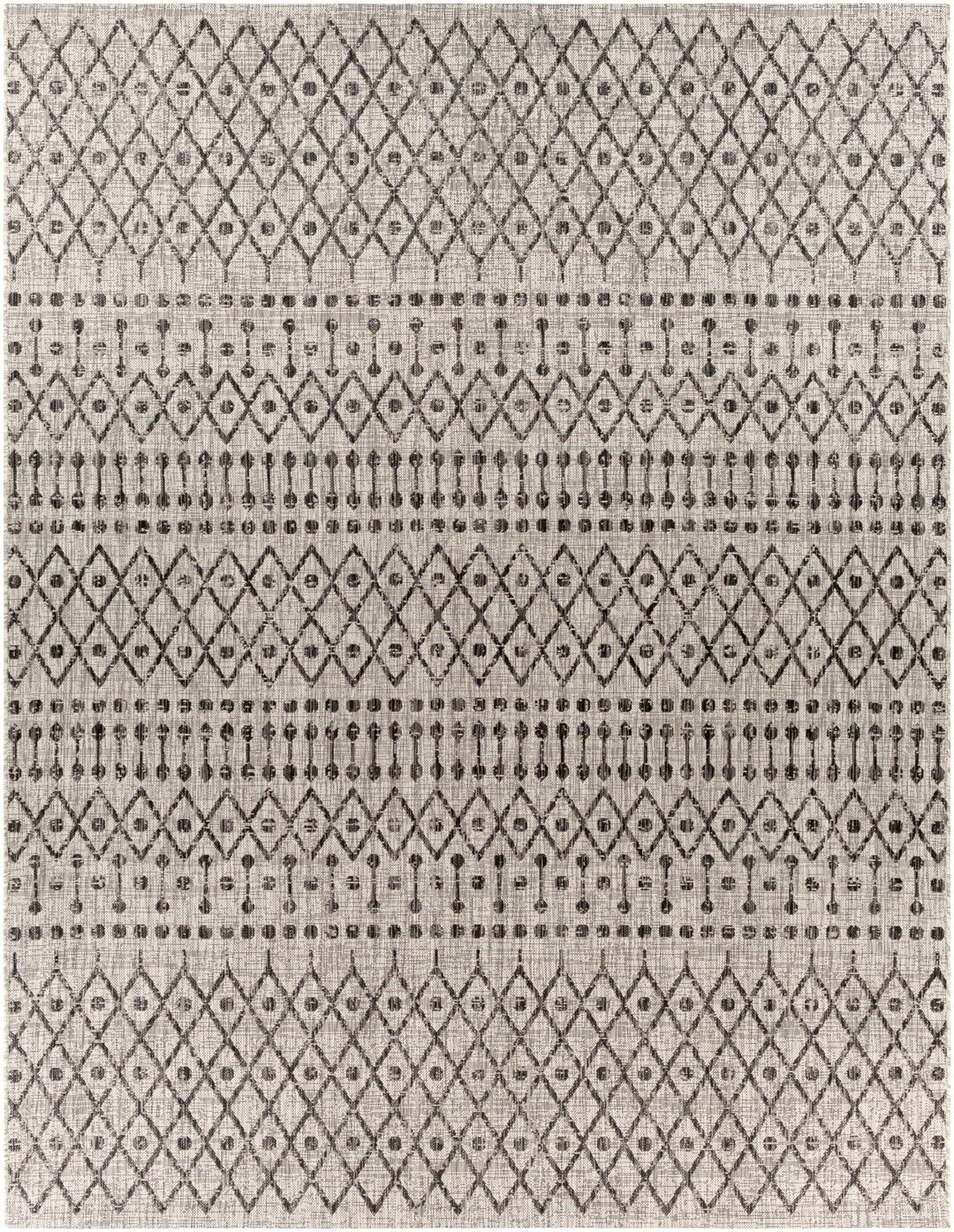 Contemporary Charcoal and Beige Tribal Design flatwoven Area Rug - The Rug Decor