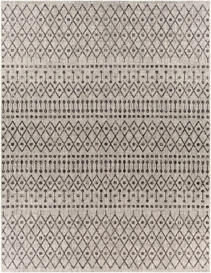 Contemporary Charcoal and Beige Tribal Design flatwoven Area Rug - The Rug Decor