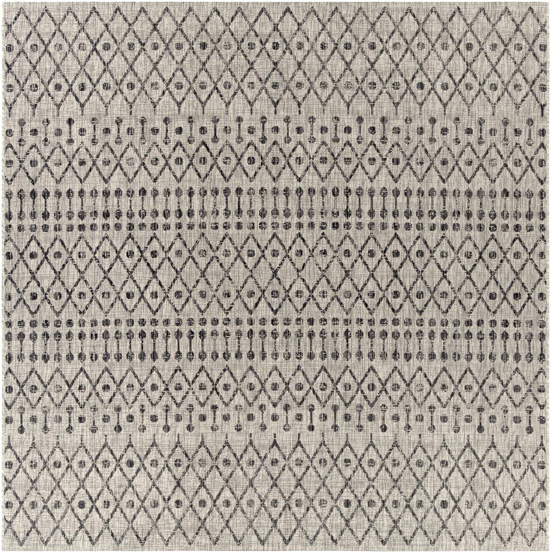Contemporary Charcoal and Beige Tribal Design flatwoven Area Rug - The Rug Decor