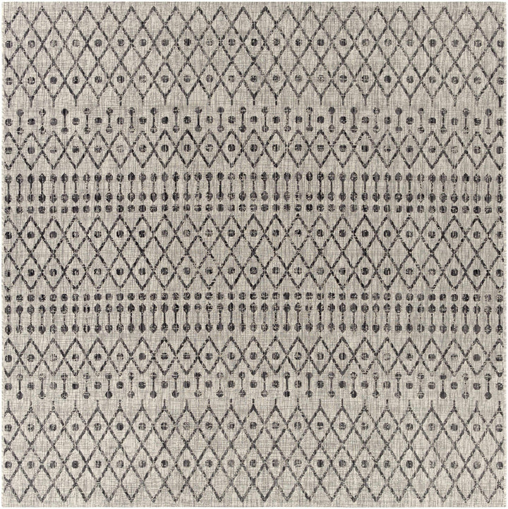 Contemporary Charcoal and Beige Tribal Design flatwoven Area Rug - The Rug Decor