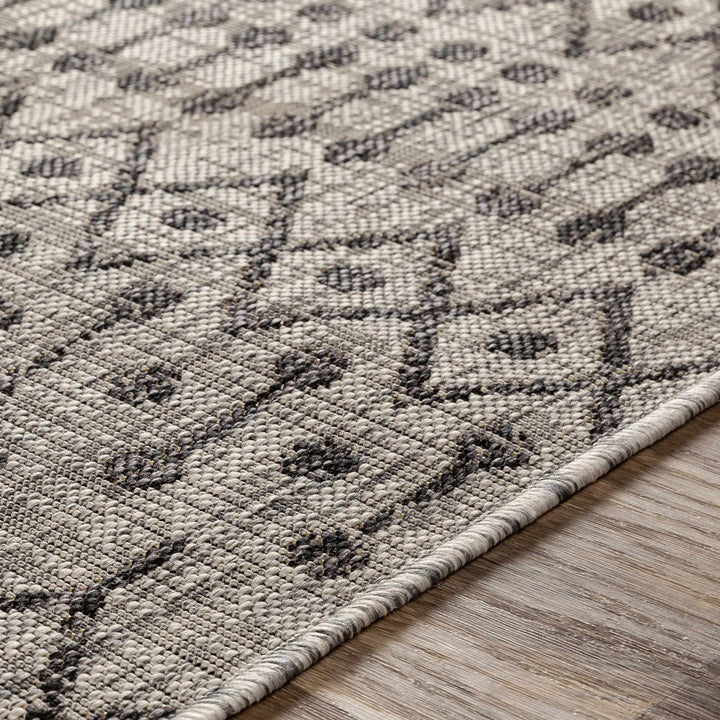 Contemporary Charcoal and Beige Tribal Design flatwoven Area Rug - The Rug Decor