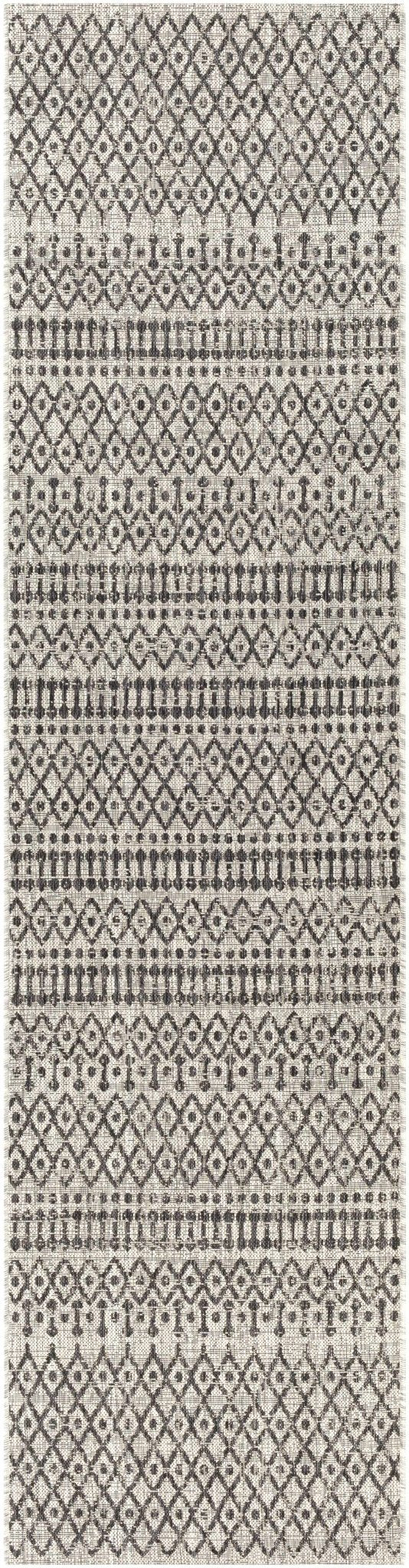 Contemporary Charcoal and Beige Tribal Design flatwoven Area Rug - The Rug Decor
