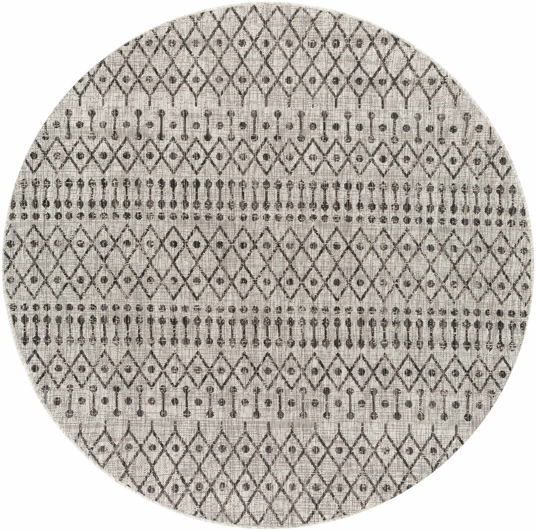Contemporary Charcoal and Beige Tribal Design flatwoven Area Rug - The Rug Decor