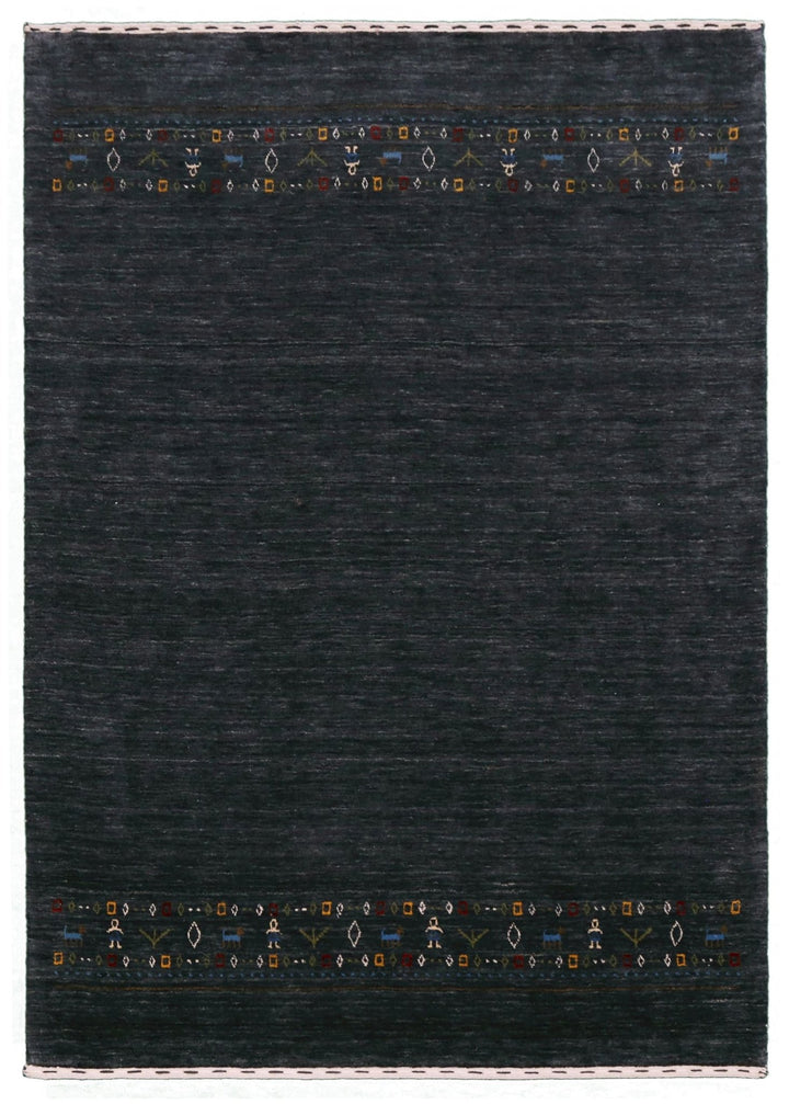 Contemporary Design Charcoal Hand Loomed Wool Area Rug - The Rug Decor