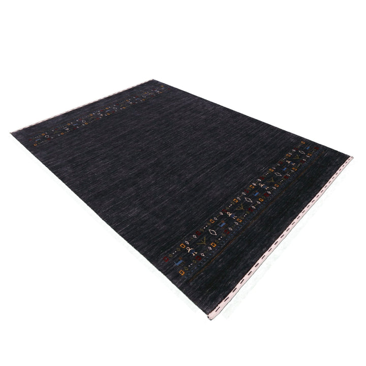 Contemporary Design Charcoal Hand Loomed Wool Area Rug - The Rug Decor