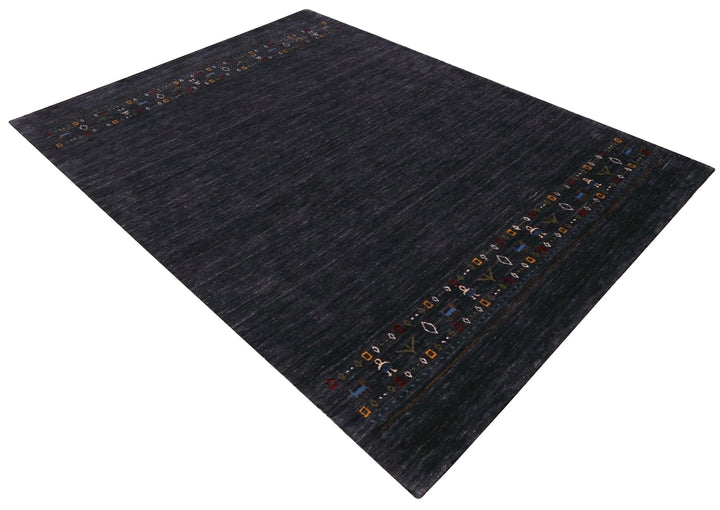 Contemporary Design Charcoal Hand Loomed Wool Area Rug - The Rug Decor