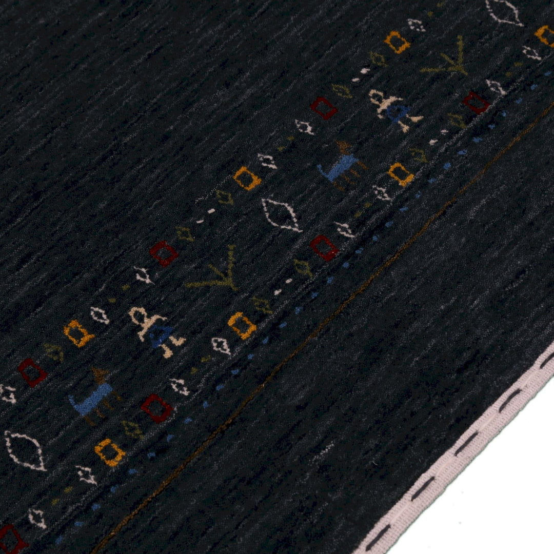 Contemporary Design Charcoal Hand Loomed Wool Area Rug - The Rug Decor
