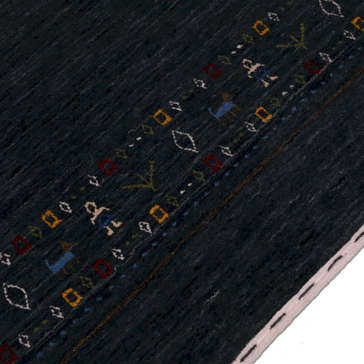 Contemporary Design Charcoal Hand Loomed Wool Area Rug - The Rug Decor