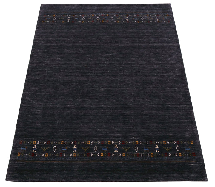 Contemporary Design Charcoal Hand Loomed Wool Area Rug - The Rug Decor