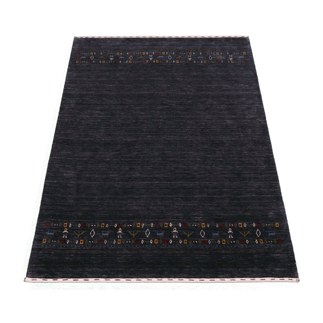 Contemporary Design Charcoal Hand Loomed Wool Area Rug - The Rug Decor