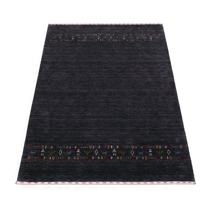 Contemporary Design Charcoal Hand Loomed Wool Area Rug - The Rug Decor