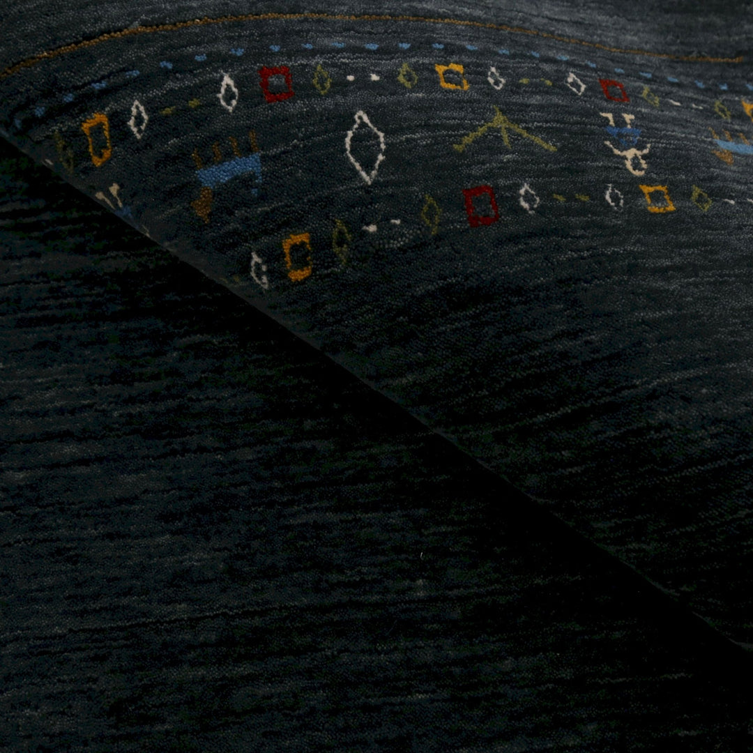 Contemporary Design Charcoal Hand Loomed Wool Area Rug - The Rug Decor