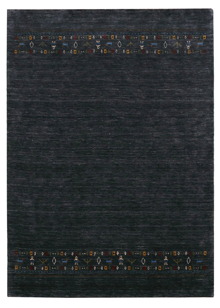 Contemporary Design Charcoal Hand Loomed Wool Area Rug - The Rug Decor