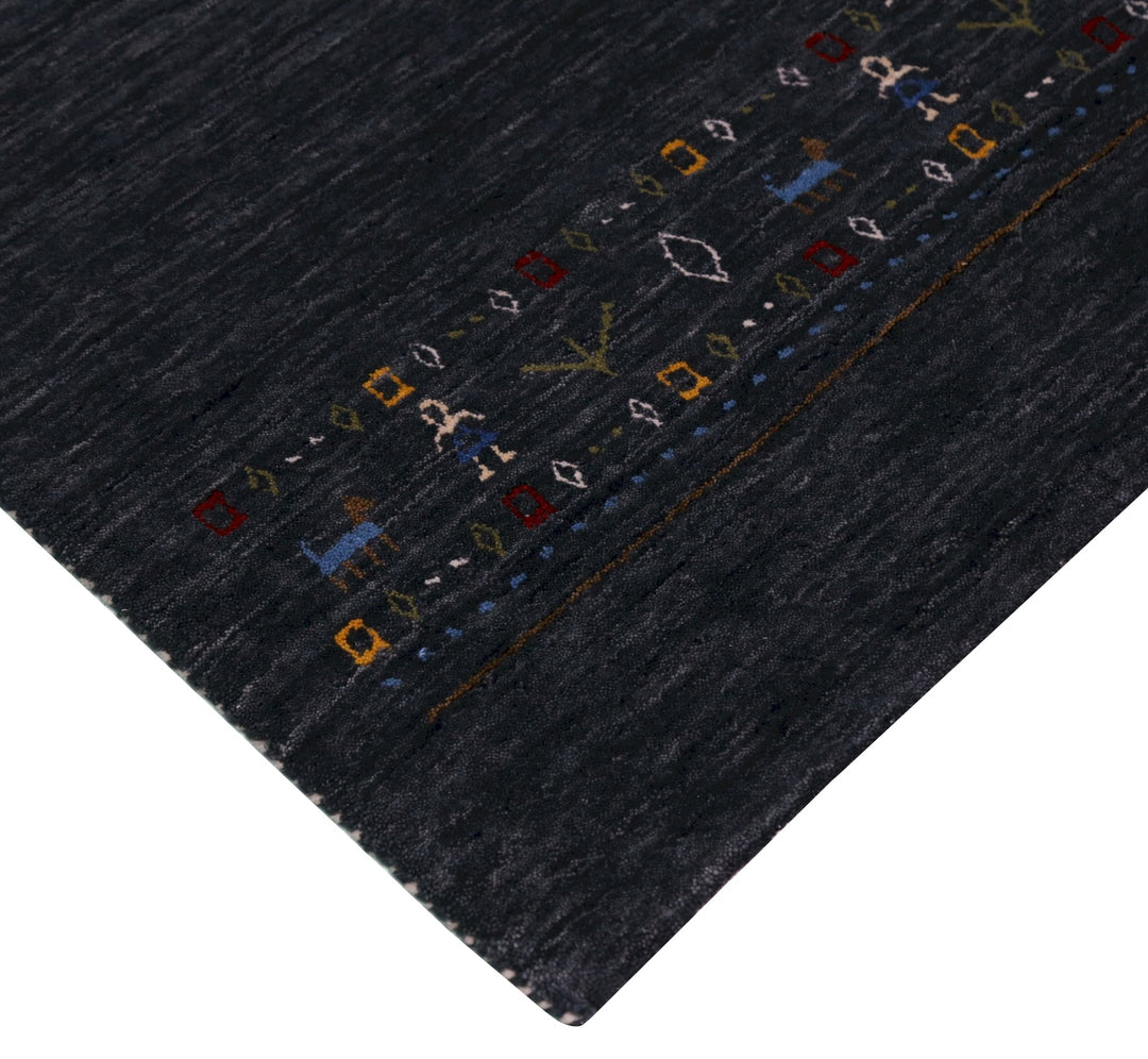 Contemporary Design Charcoal Hand Loomed Wool Area Rug - The Rug Decor