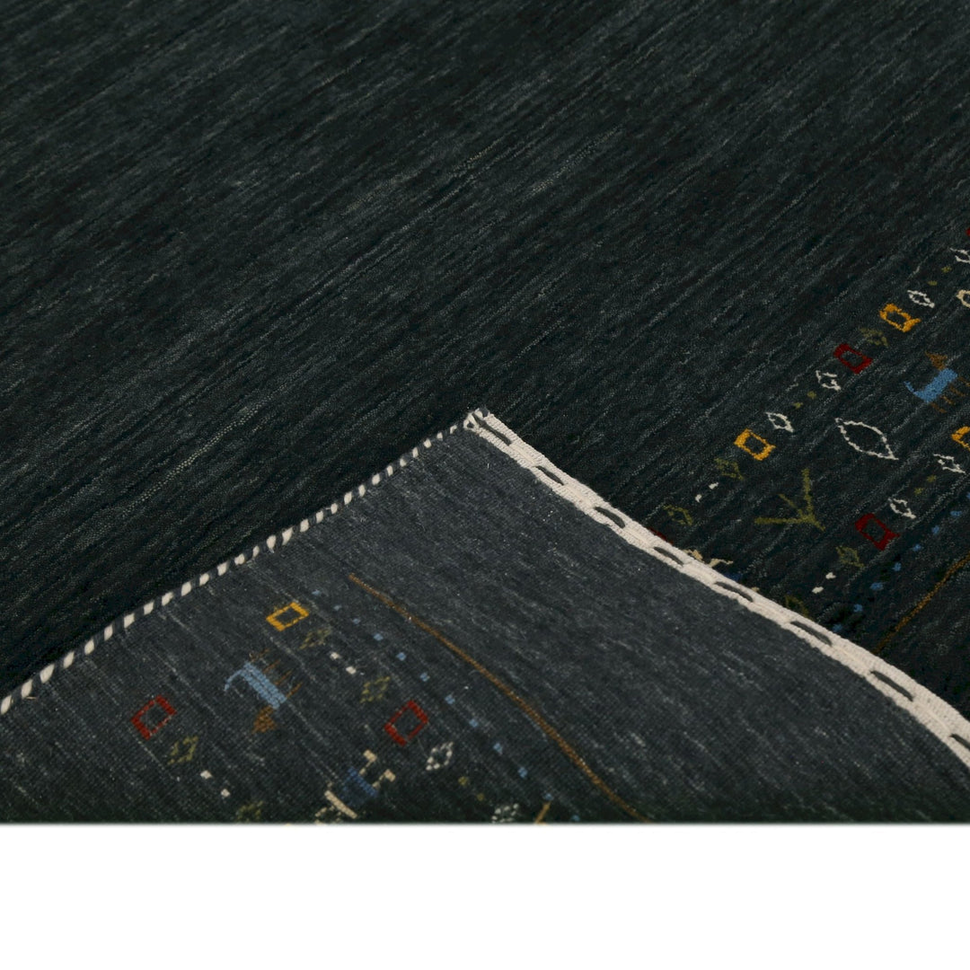 Contemporary Design Charcoal Hand Loomed Wool Area Rug - The Rug Decor
