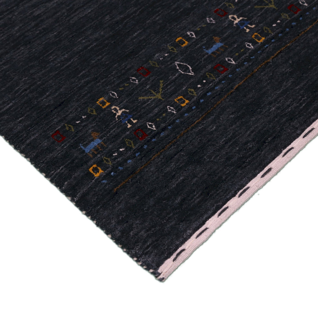 Contemporary Design Charcoal Hand Loomed Wool Area Rug - The Rug Decor