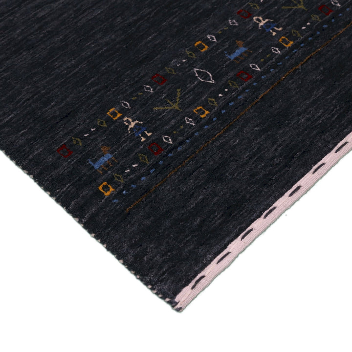 Contemporary Design Charcoal Hand Loomed Wool Area Rug - The Rug Decor