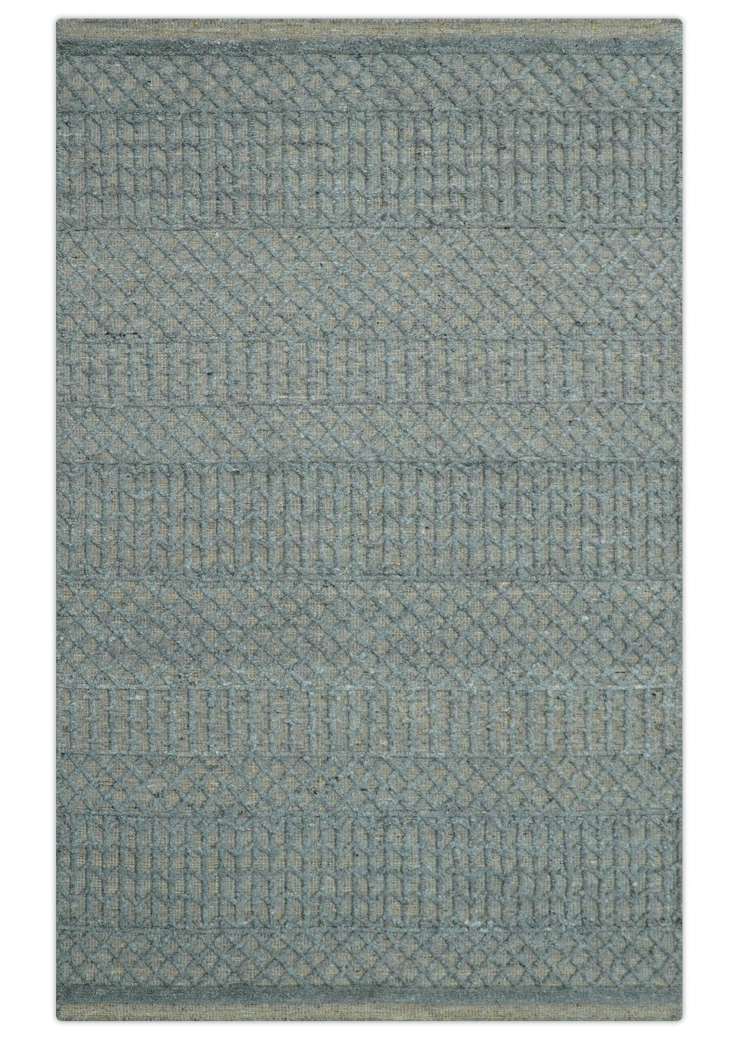 Contemporary Design Gray Hand Knotted Wool Area Rug - The Rug Decor