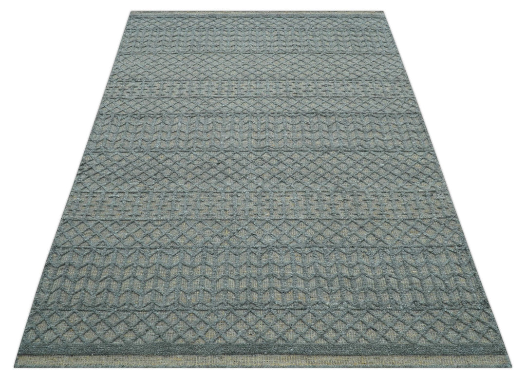Contemporary Design Gray Hand Knotted Wool Area Rug - The Rug Decor