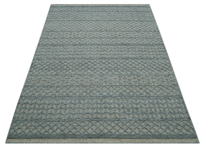 Contemporary Design Gray Hand Knotted Wool Area Rug - The Rug Decor