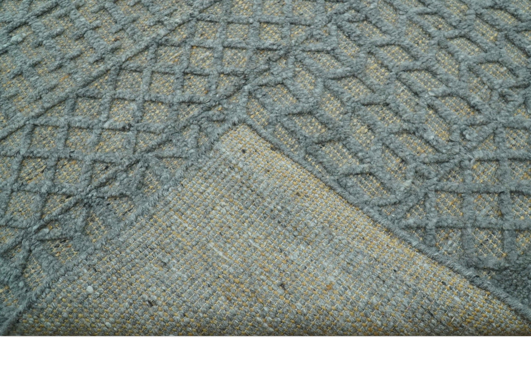 Contemporary Design Gray Hand Knotted Wool Area Rug - The Rug Decor