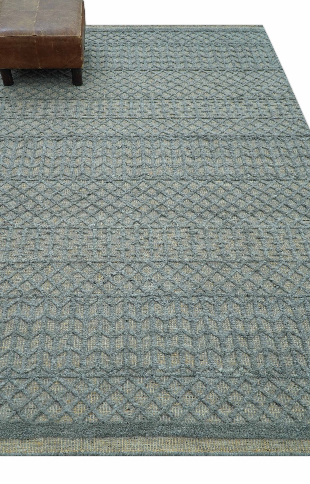 Contemporary Design Gray Hand Knotted Wool Area Rug - The Rug Decor