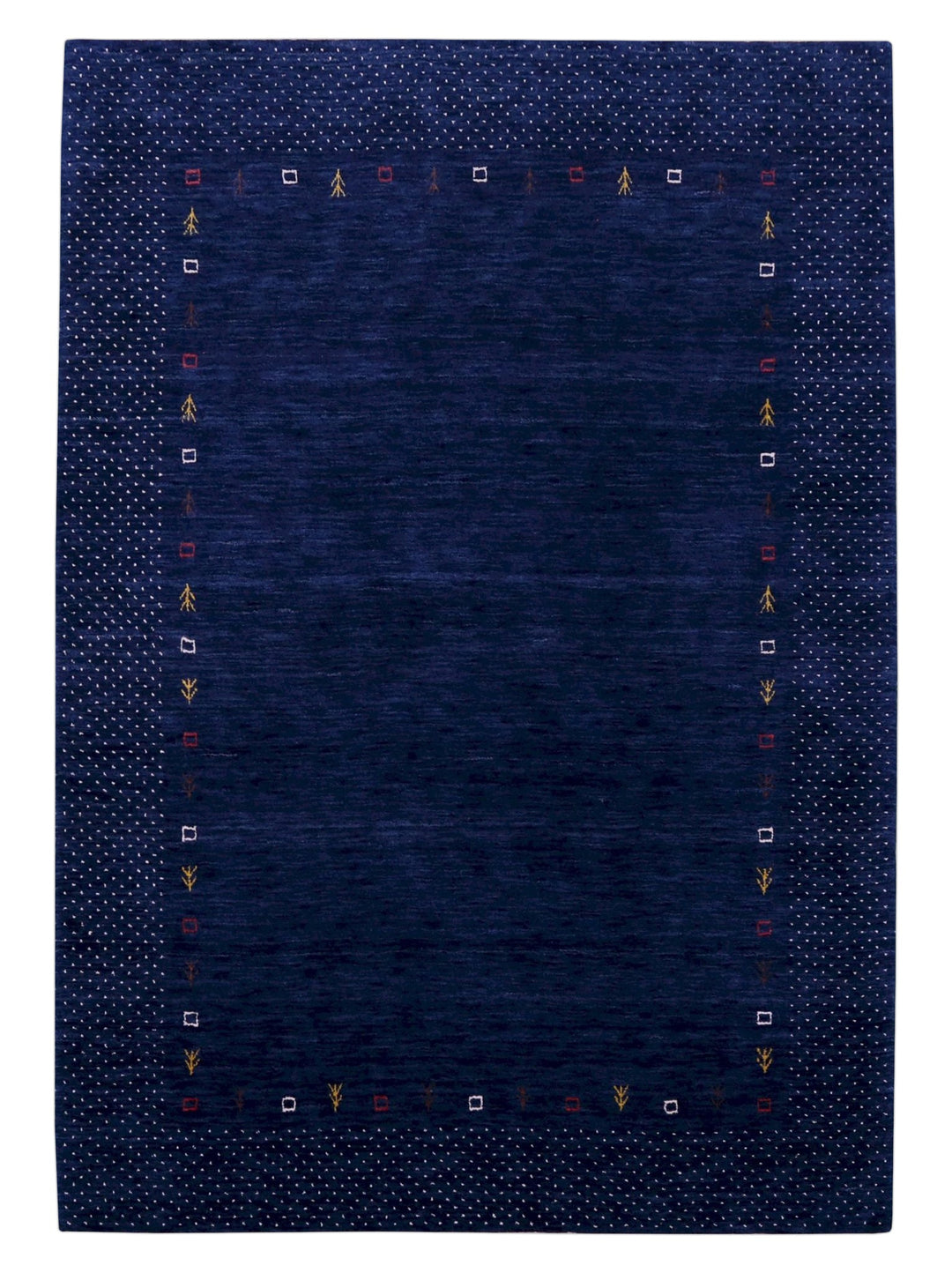 Contemporary Gabbeh Border Design Hand Loomed Wool Area Rug - The Rug Decor