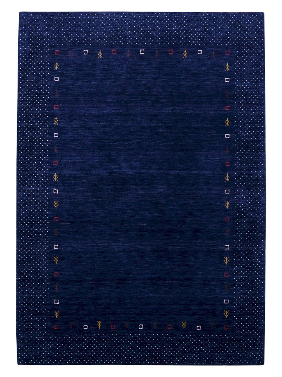 Contemporary Gabbeh Border Design Hand Loomed Wool Area Rug - The Rug Decor