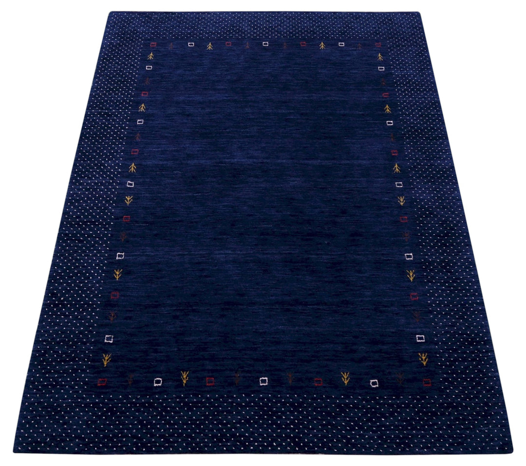 Contemporary Gabbeh Border Design Hand Loomed Wool Area Rug - The Rug Decor
