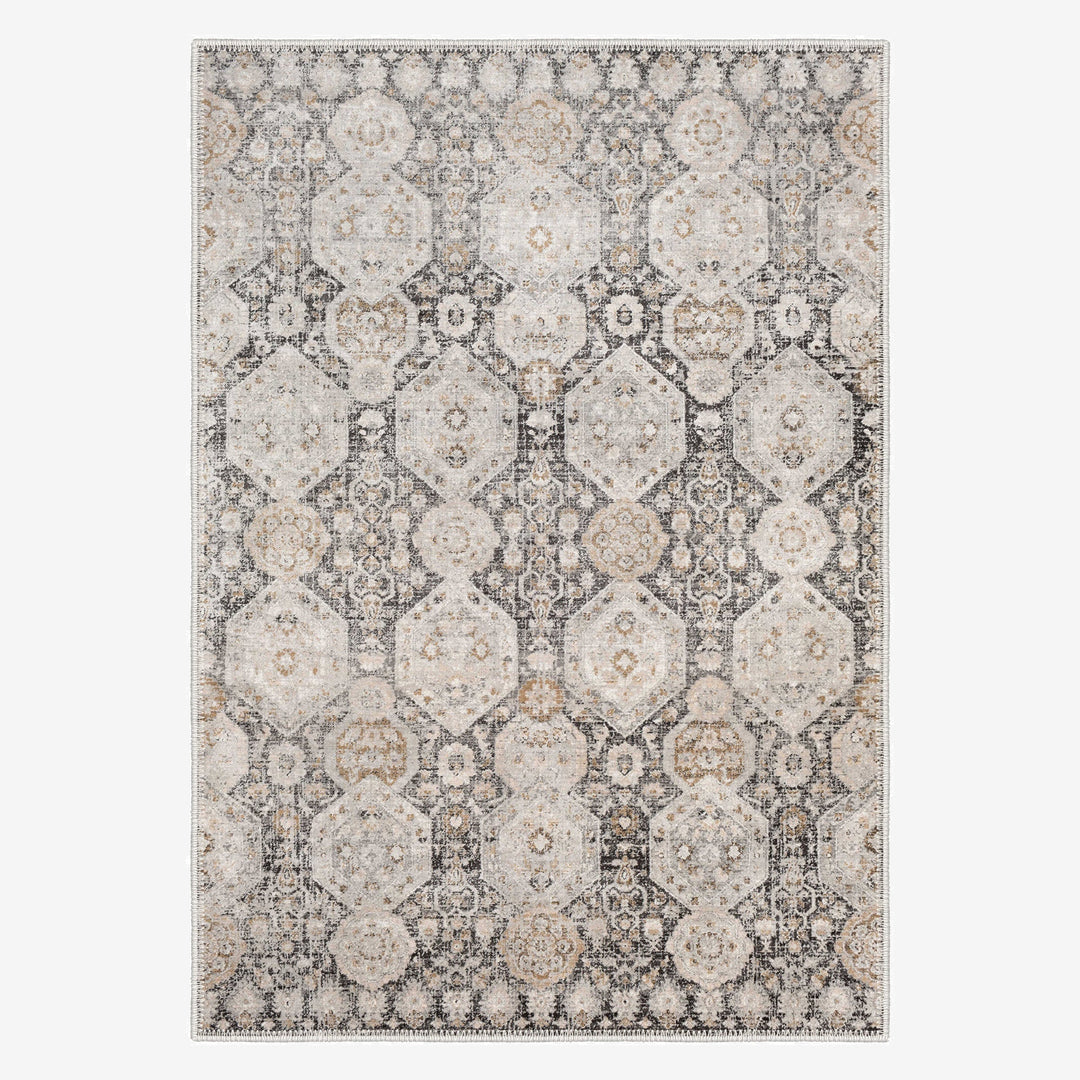 Contemporary Geometrical Beige Machine Washable Area Rug - The Rug Decor