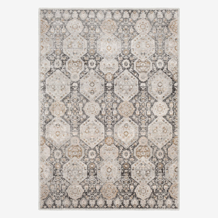 Contemporary Geometrical Beige Machine Washable Area Rug - The Rug Decor