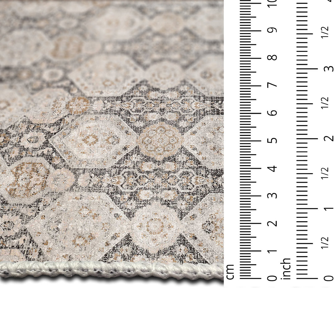 Contemporary Geometrical Beige Machine Washable Area Rug - The Rug Decor