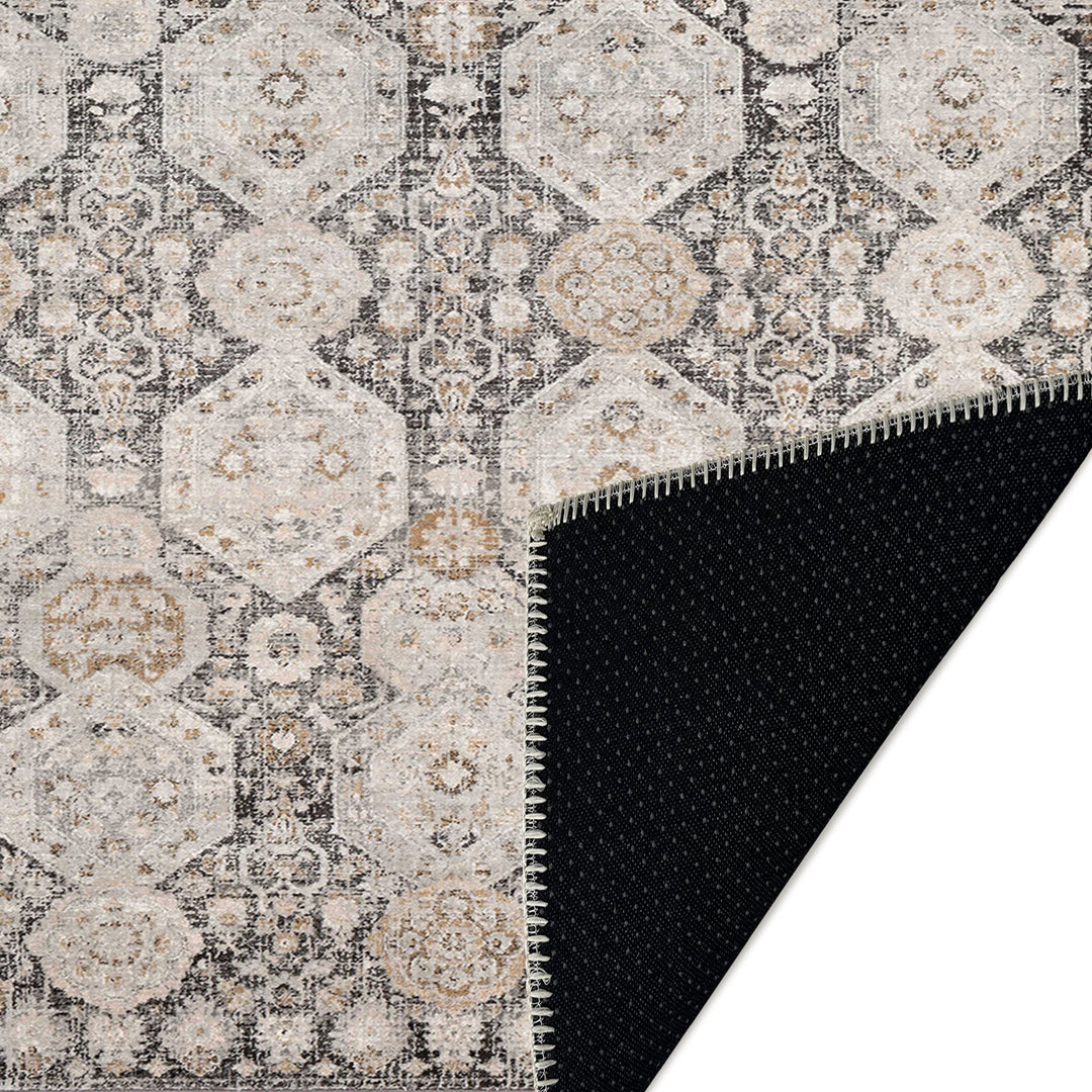 Contemporary Geometrical Beige Machine Washable Area Rug - The Rug Decor
