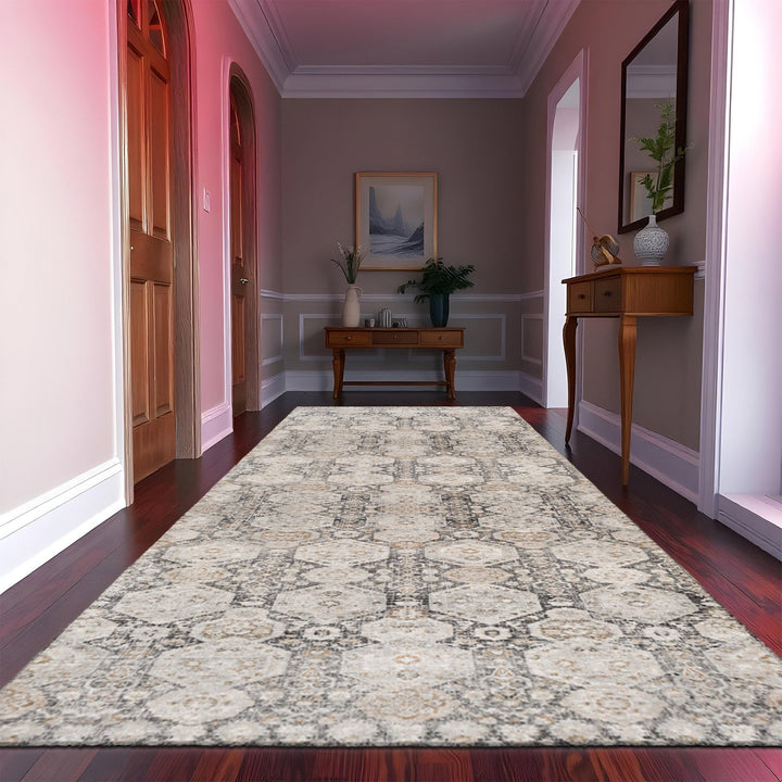 Contemporary Geometrical Beige Machine Washable Area Rug - The Rug Decor