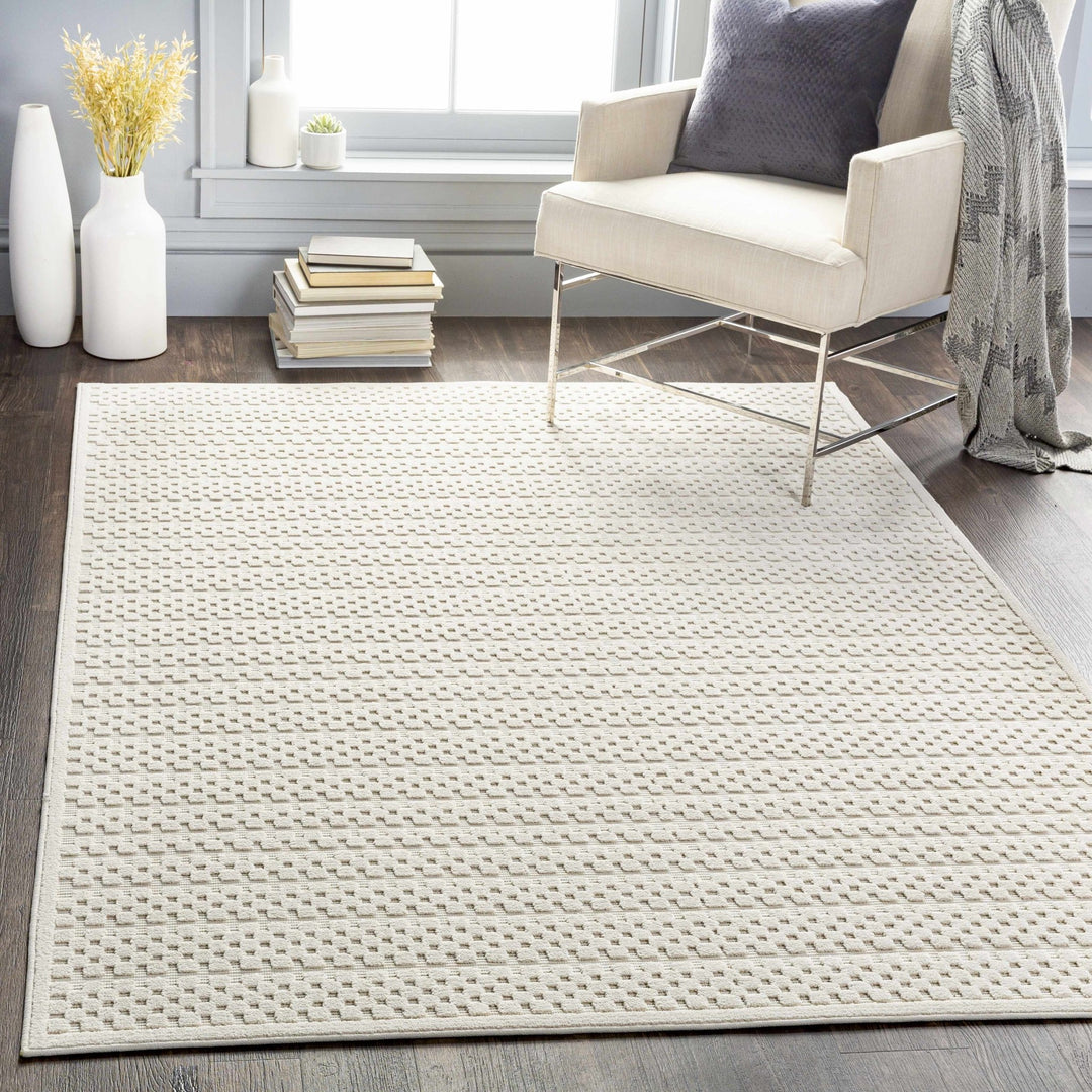 Contemporary Geometrical Ivory And Charcoal Rug - The Rug Decor