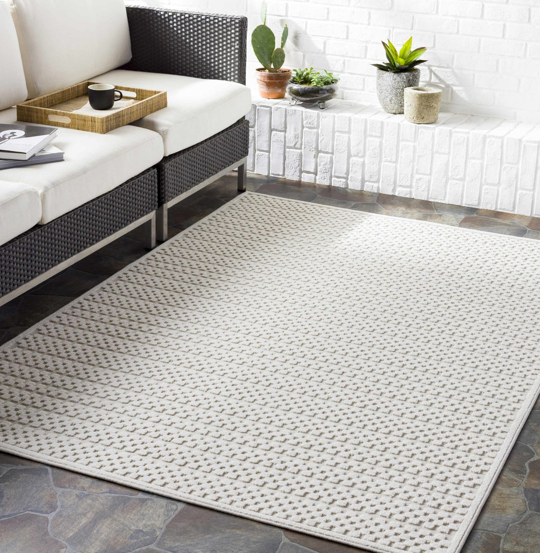 Contemporary Geometrical Ivory And Charcoal Rug - The Rug Decor