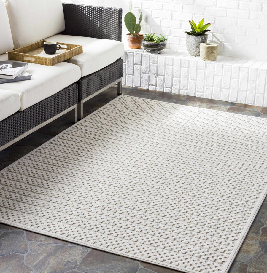 Contemporary Geometrical Ivory And Charcoal Rug - The Rug Decor