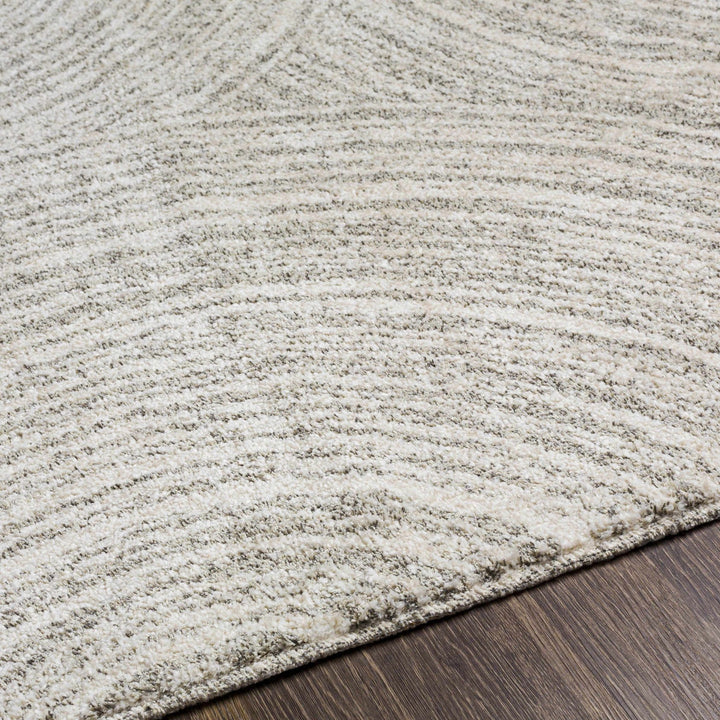 Contemporary Geometrical Ivory And Gray Machine Woven Rug - The Rug Decor