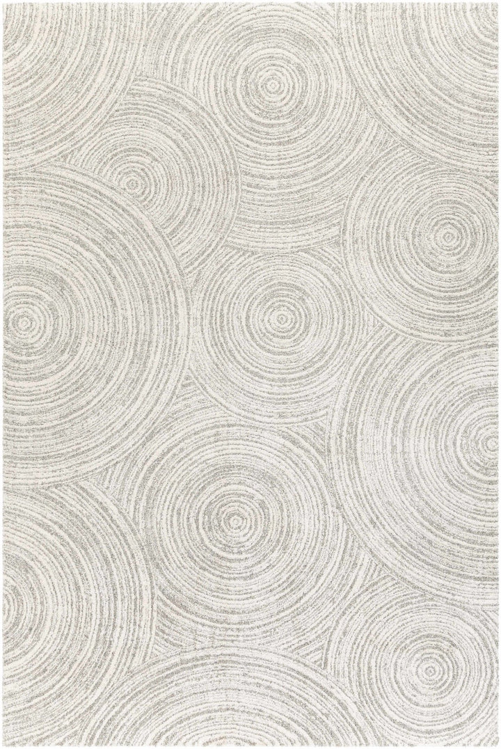 Contemporary Geometrical Ivory And Gray Machine Woven Rug - The Rug Decor