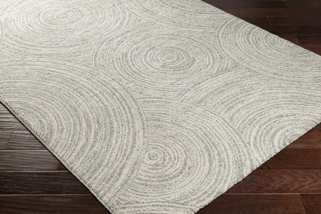 Contemporary Geometrical Ivory And Gray Machine Woven Rug - The Rug Decor