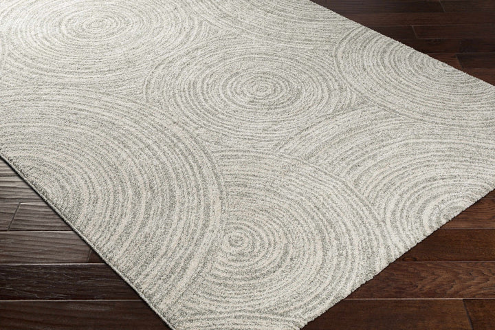 Contemporary Geometrical Ivory And Gray Machine Woven Rug - The Rug Decor