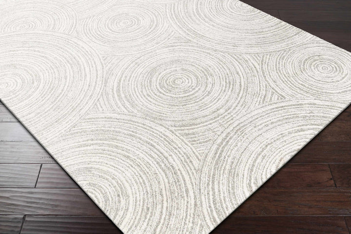 Contemporary Geometrical Ivory And Gray Machine Woven Rug - The Rug Decor