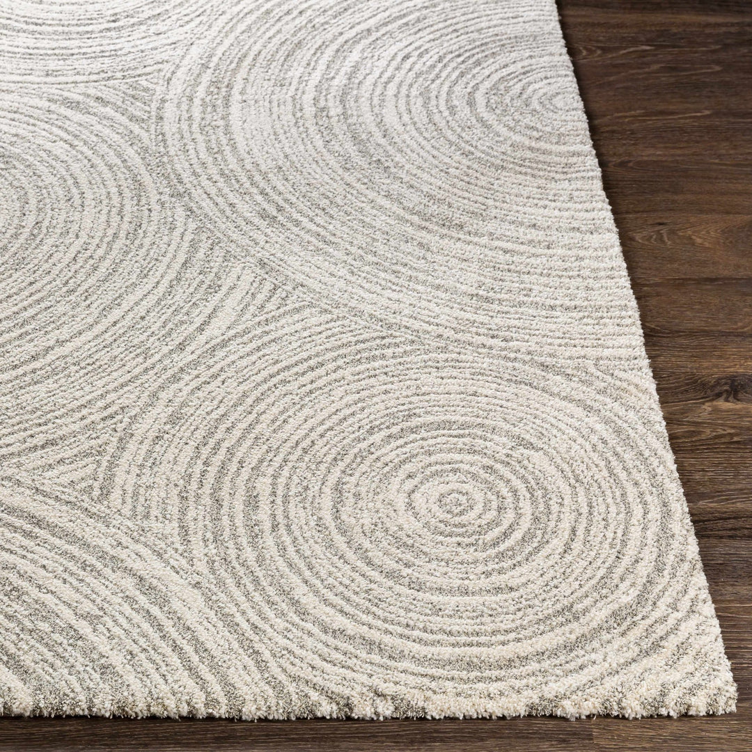 Contemporary Geometrical Ivory And Gray Machine Woven Rug - The Rug Decor