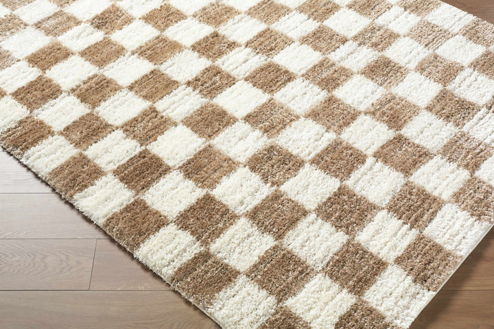 Contemporary Geometrical Style Brown Machine Woven Area Rug - The Rug Decor