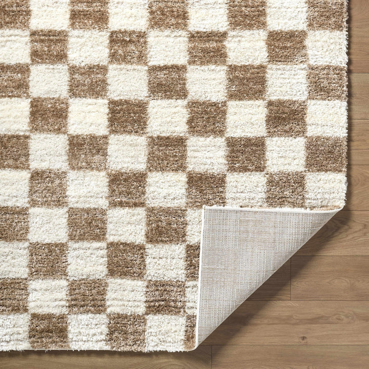 Contemporary Geometrical Style Brown Machine Woven Area Rug - The Rug Decor