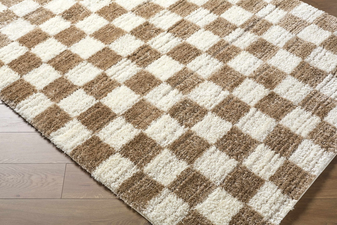 Contemporary Geometrical Style Brown Machine Woven Area Rug - The Rug Decor