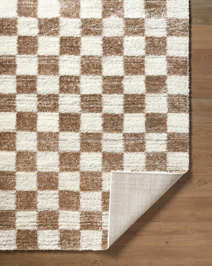 Contemporary Geometrical Style Brown Machine Woven Area Rug - The Rug Decor