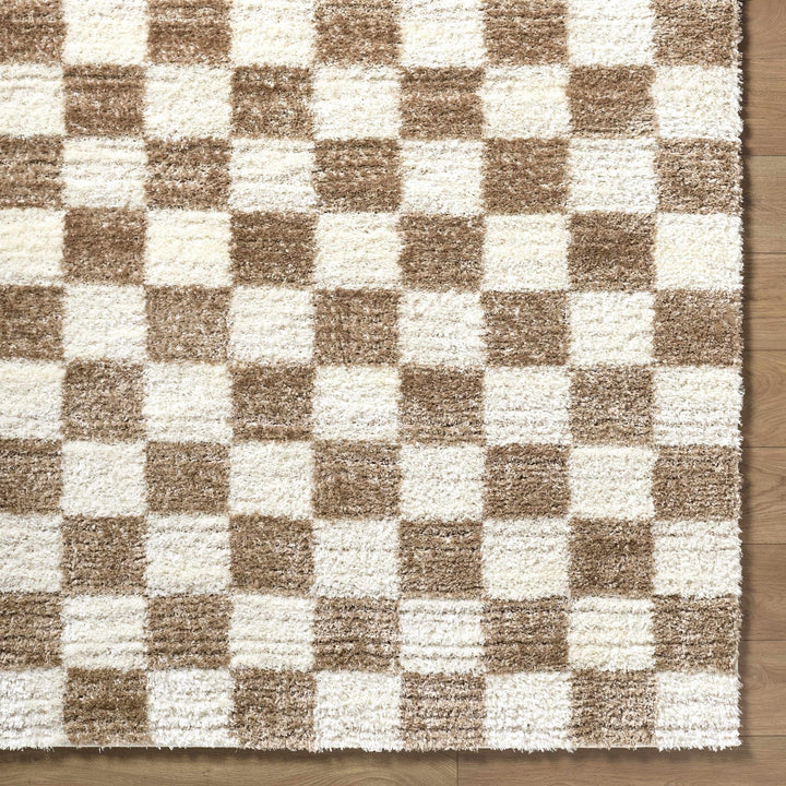 Contemporary Geometrical Style Brown Machine Woven Area Rug - The Rug Decor