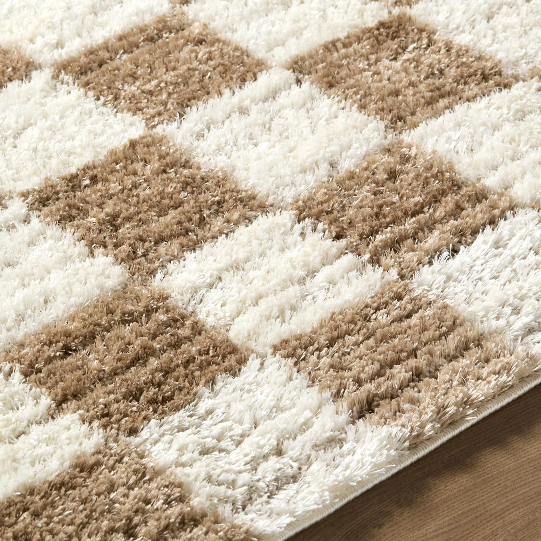 Contemporary Geometrical Style Brown Machine Woven Area Rug - The Rug Decor