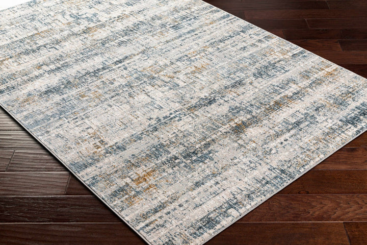 Contemporary Gray And Beige Abstract Machine Woven Rug - The Rug Decor